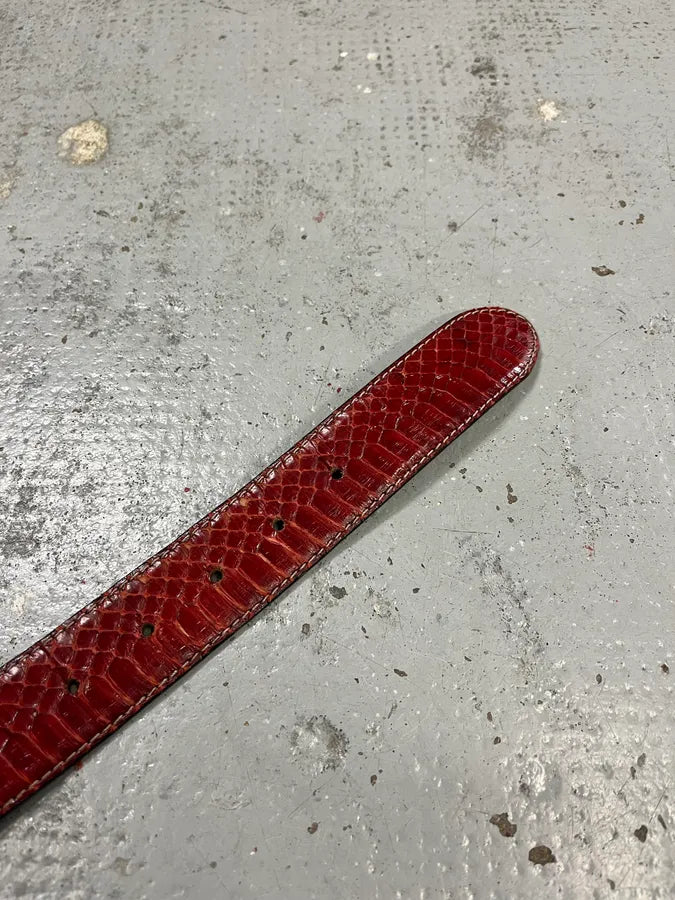 Gianfranco Ferré Red Patent Snake Leather Belt uooNSES 6