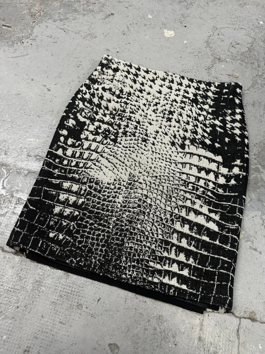 Gianfranco Ferré Rock Crocodile Effect Black & White Skirt bVgifsp 2