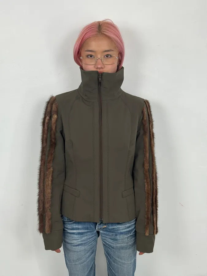 2000s Gianfranco Ferré Studio Fur Trim Sleeve Jacket VzlmfrX 1