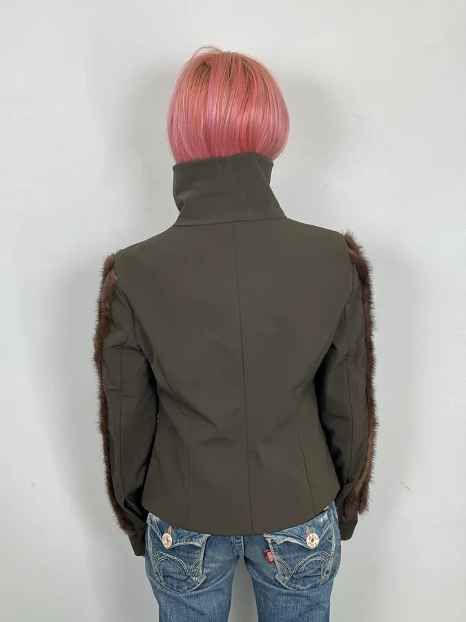 2000s Gianfranco Ferré Studio Fur Trim Sleeve Jacket VzlmfrX 2