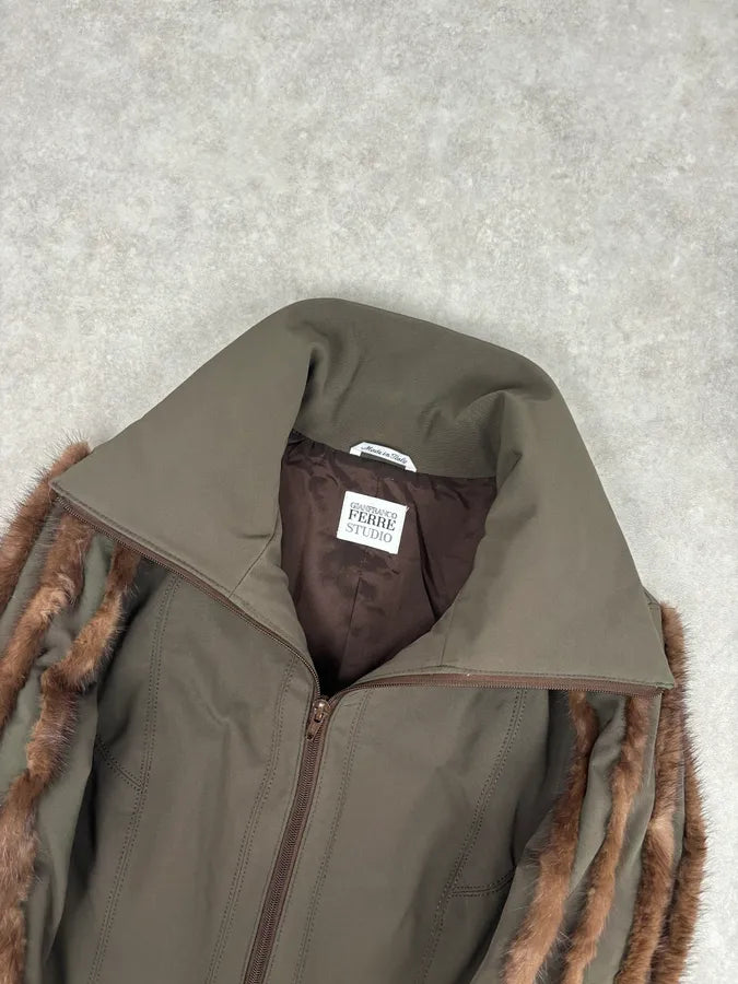 2000s Gianfranco Ferré Studio Fur Trim Sleeve Jacket VzlmfrX 5
