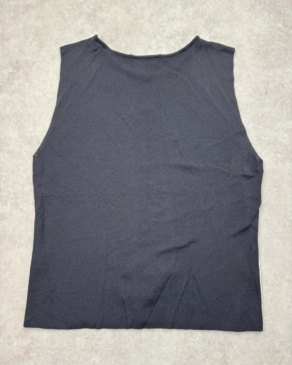 Gianfranco Ferré Two Tone Contrast Black & White Tank Top AkPRunj 6
