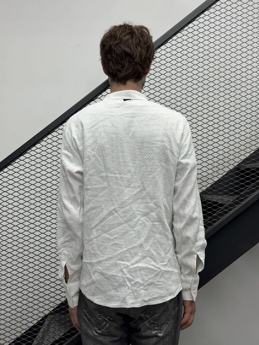 2000s Gianfranco Ferré White Honeycomb Pattern Mesh Shirt gyMOBvi 2