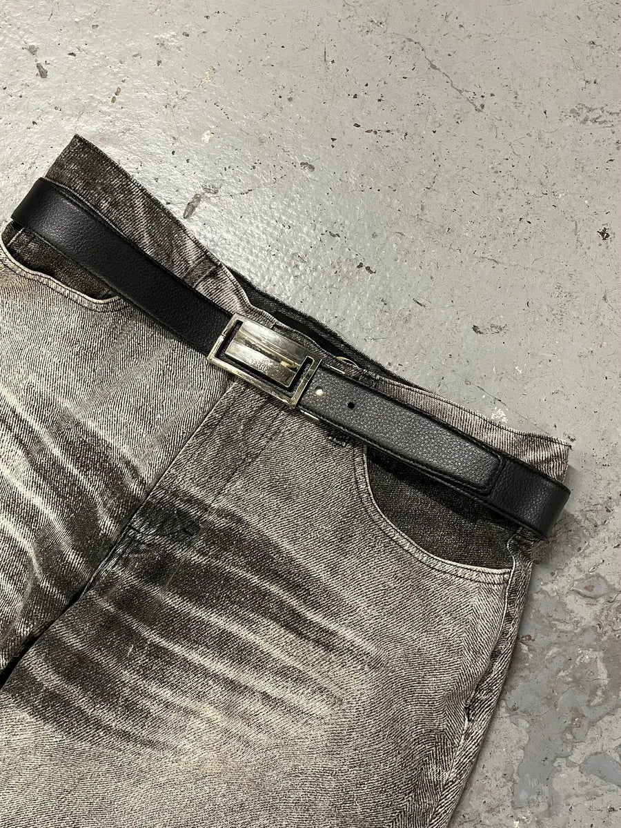 Gianfranco Ferre Black Leather Minimalist Belt binfivT 0