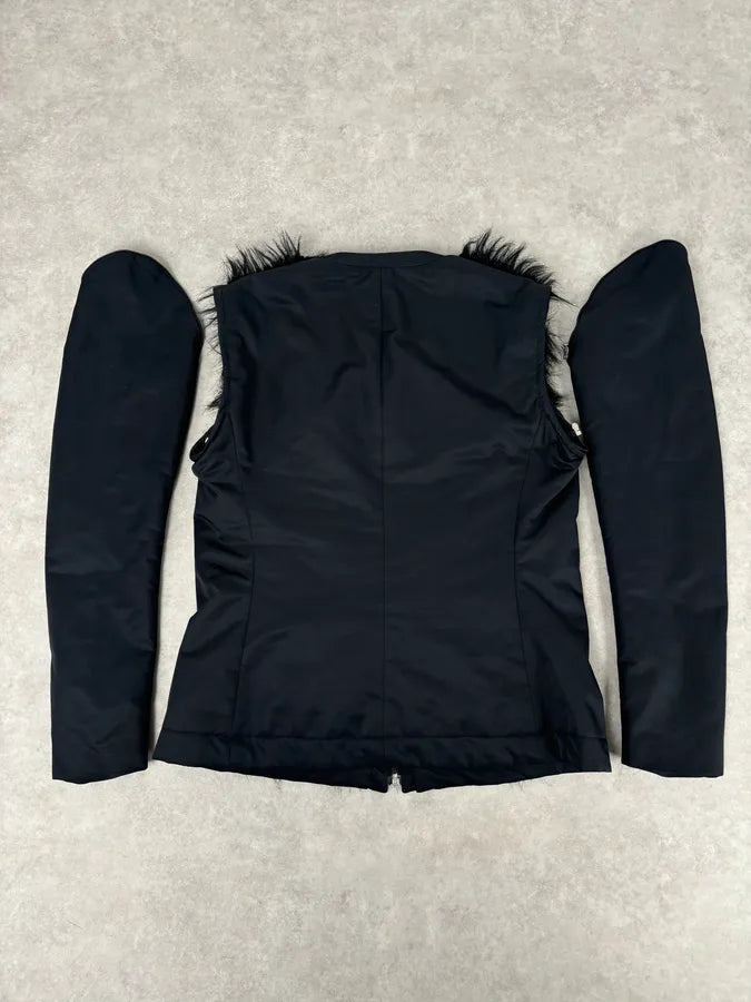 2000s Gianfranco Ferre Black Nylon Detachable Sleeves Jacket cdvCqQb 8