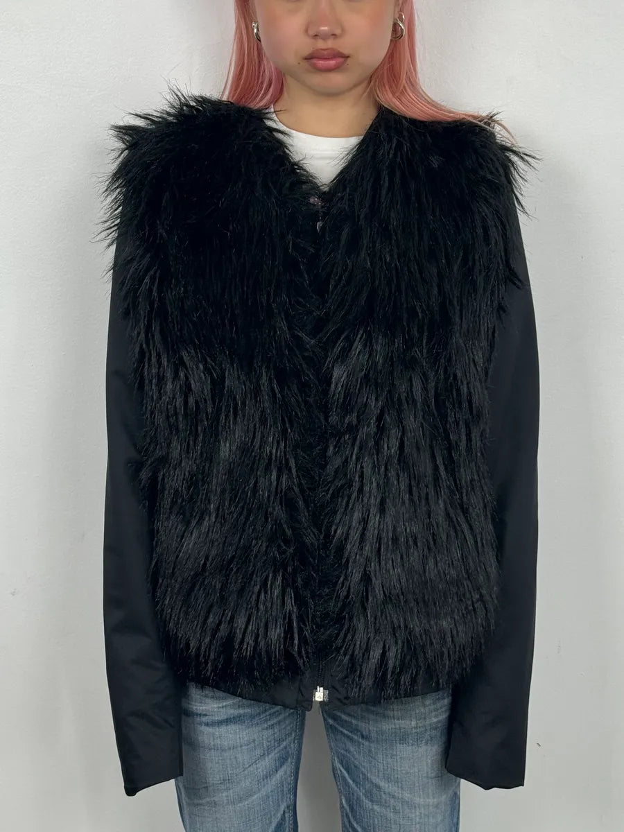 2000s Gianfranco Ferre Black Nylon Detachable Sleeves Jacket cdvCqQb 1