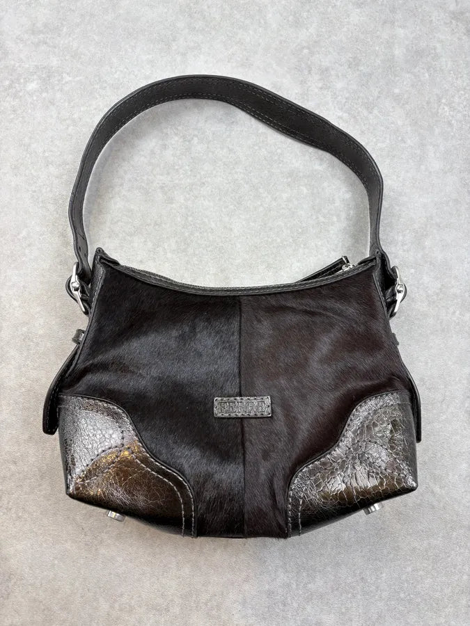 Gianfranco Ferré Black Ponyhair & Leather Shoulder Bag TqyOlud 6