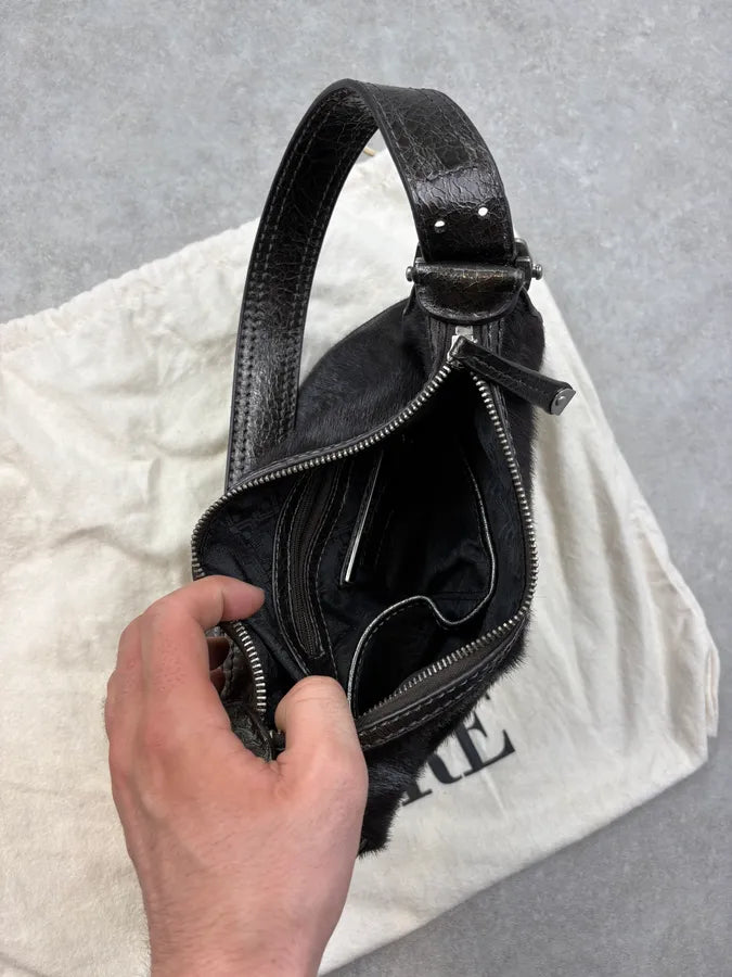 Gianfranco Ferré Black Ponyhair & Leather Shoulder Bag TqyOlud 7