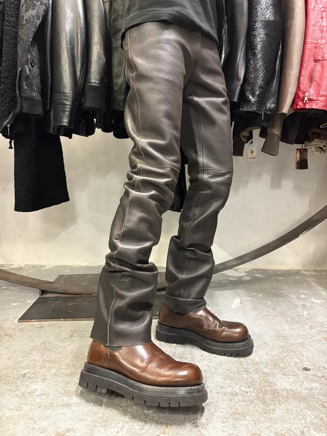 Gianfranco Ferre Brown Leather Pants (M) wAsKOBk 1