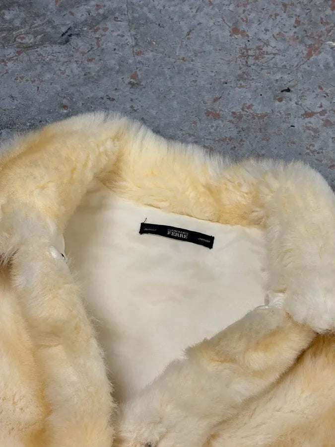 2000s Gianfranco Ferré Cream Faux Fur Collar Puffer Jacket fmazRWe 7
