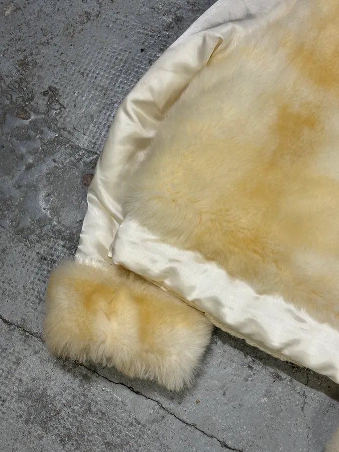2000s Gianfranco Ferré Cream Faux Fur Collar Puffer Jacket fmazRWe 8