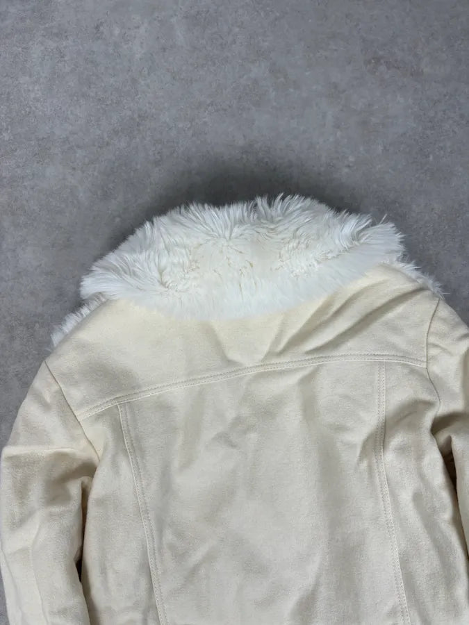 2000s Gianfranco Ferre Creamy Fur Leather Jacket ijOvraR 5