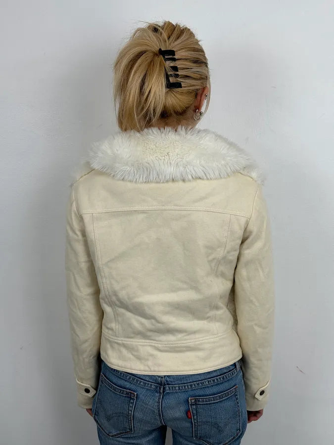 2000s Gianfranco Ferre Creamy Fur Leather Jacket ijOvraR 2