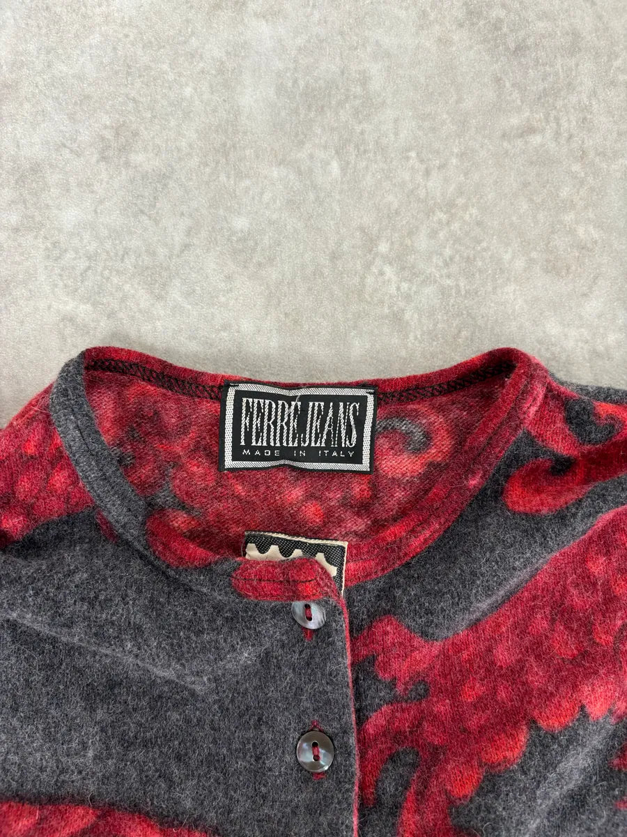 2000s Gianfranco Ferre Dragon Red Black Henley Longsleeves FCiyEZH 6