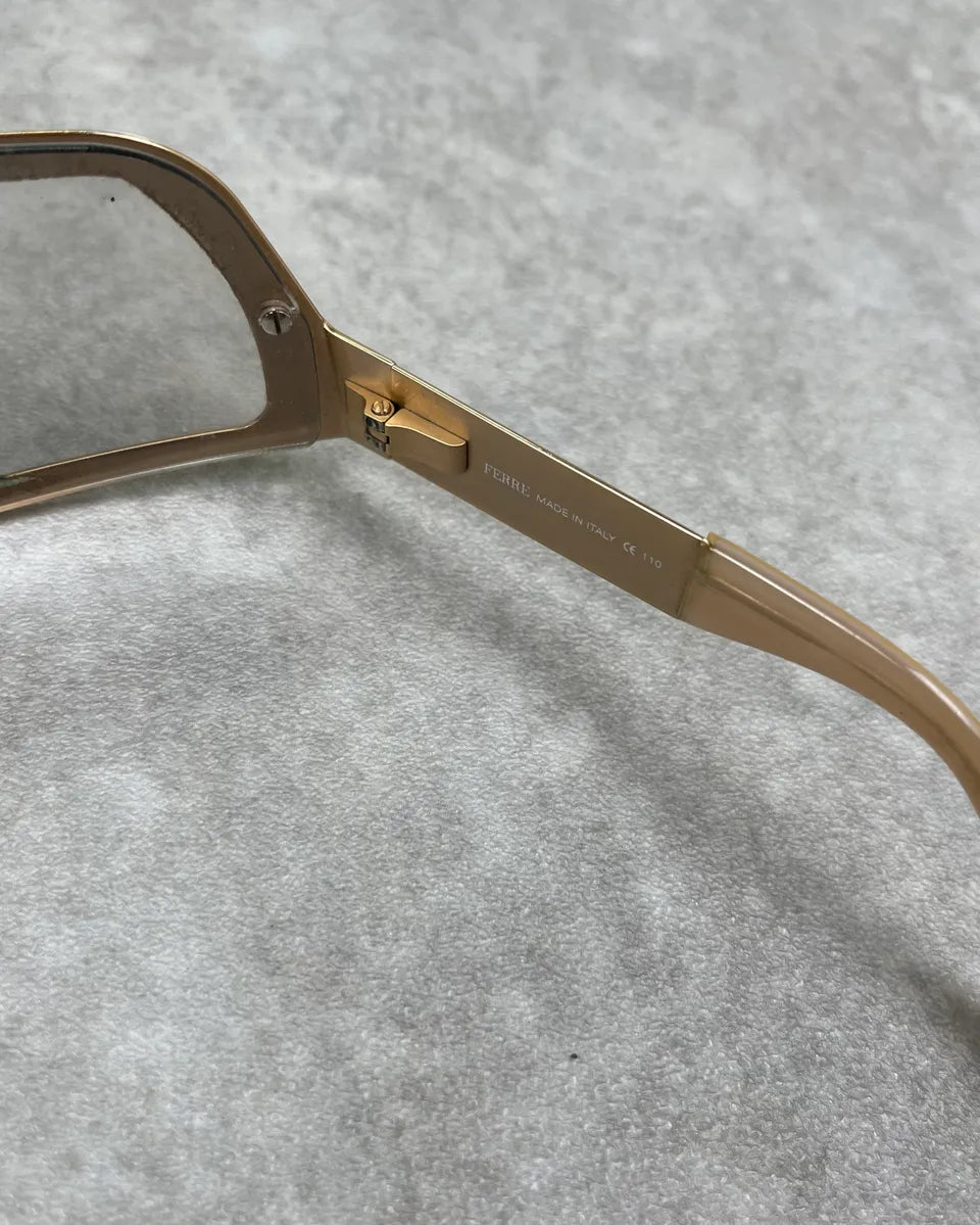 Gianfranco Ferre Gold Metal Rectangular Sunglasses XhFbTsi 8