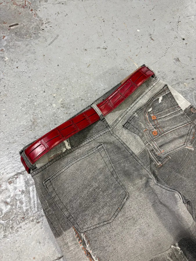 Gianfranco Ferre Red Crocodile Effect Leather Belt PfcAhUW 1