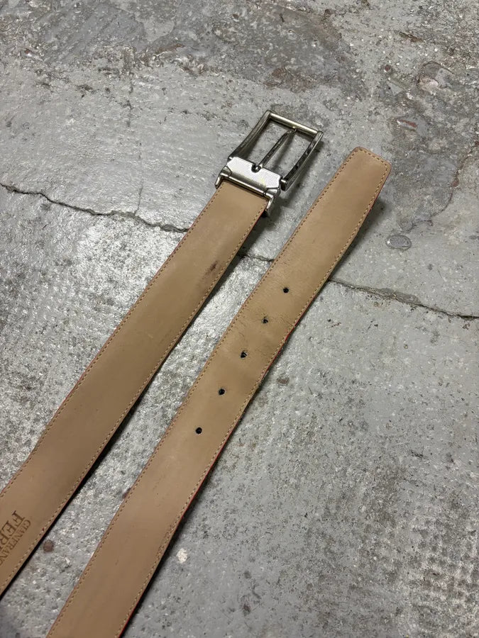 Gianfranco Ferre Red Crocodile Effect Leather Belt PfcAhUW 3
