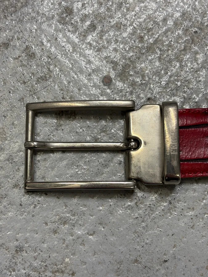 Gianfranco Ferre Red Crocodile Effect Leather Belt PfcAhUW 4