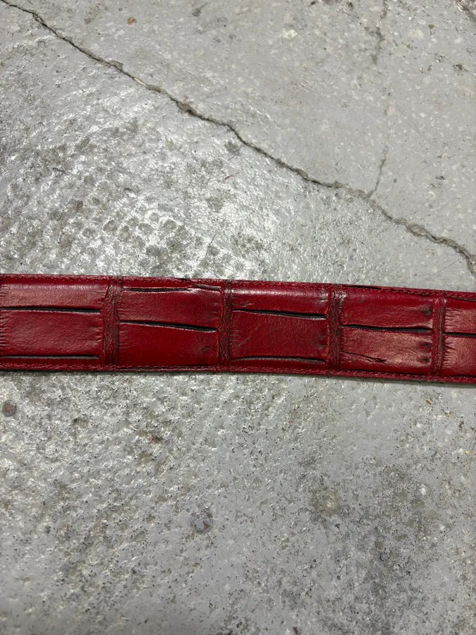 Gianfranco Ferre Red Crocodile Effect Leather Belt PfcAhUW 5