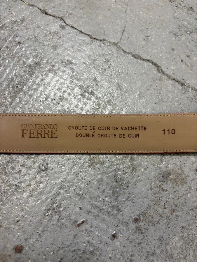 Gianfranco Ferre Red Crocodile Effect Leather Belt PfcAhUW 6