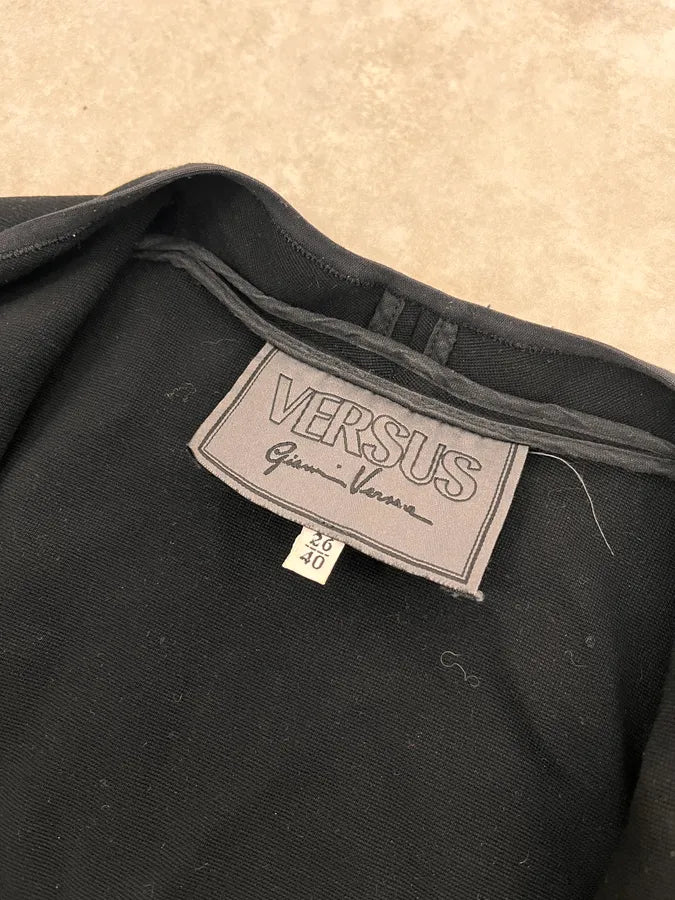 Gianni Versace Black Asymmetrical Perfored Light Jacket UafwMTU 7