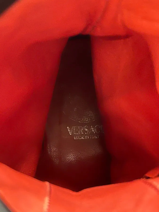 Gianni Versace Black Leather Double Zip Boots NPwlOCZ 7
