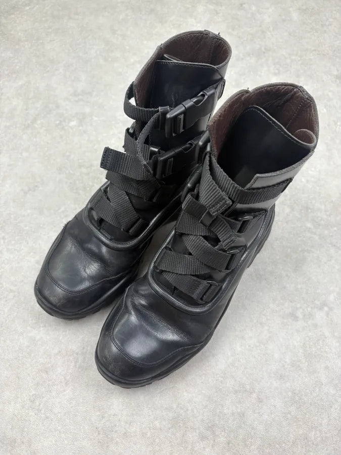Gianni Versace Black Leather Multi-Strap Boots YQaUzZk 2