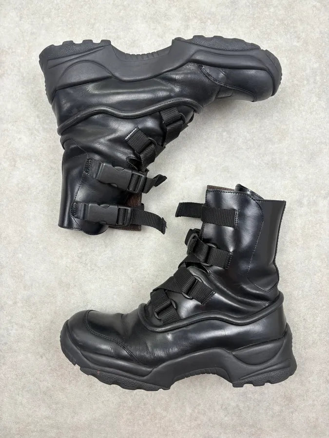 Gianni Versace Black Leather Multi-Strap Boots YQaUzZk 3