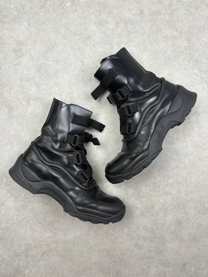 Gianni Versace Black Leather Multi-Strap Boots YQaUzZk 4