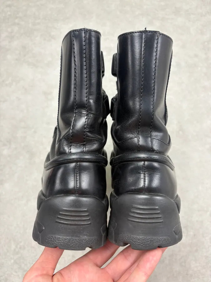 Gianni Versace Black Leather Multi-Strap Boots YQaUzZk 6
