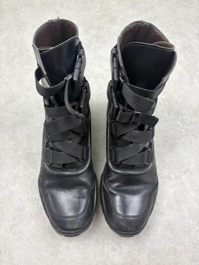 Gianni Versace Black Leather Multi-Strap Boots YQaUzZk 1