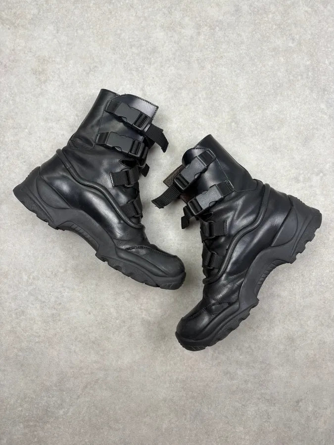 Gianni Versace Black Leather Multi-Strap Boots YQaUzZk 5