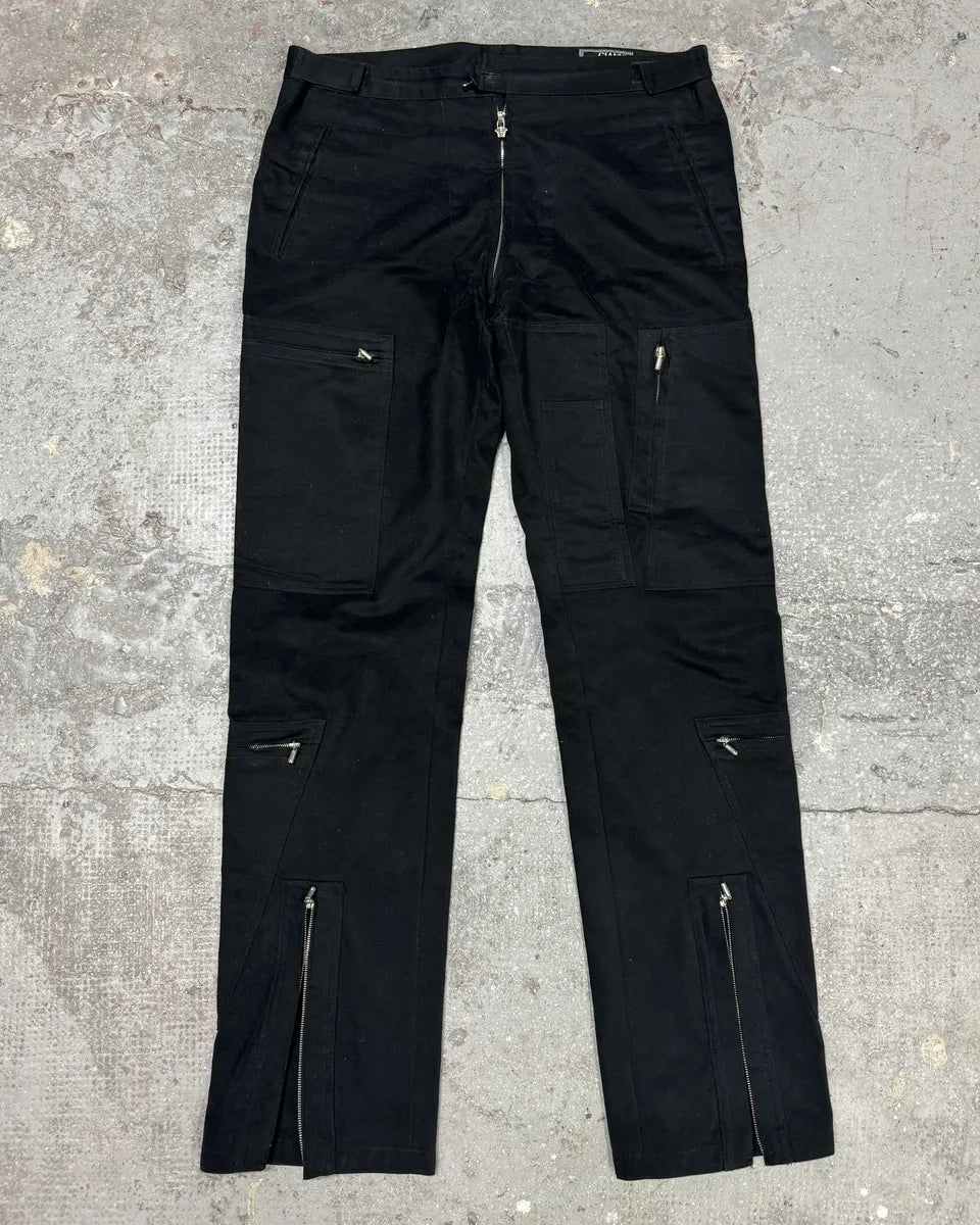Gianni Versace Black Multi Zips Cargo Pants (L) 0