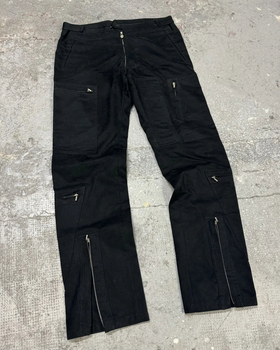 Gianni Versace Black Multi Zips Cargo Pants (L) 2