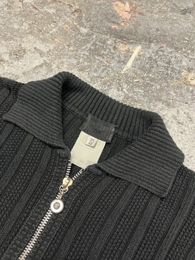Gianni Versace Black Zip-Up Sweater (M) 2