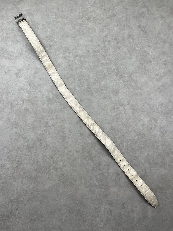 2000s Gianni Versace White Python Scales Leather Belt ZHxXDHA 9