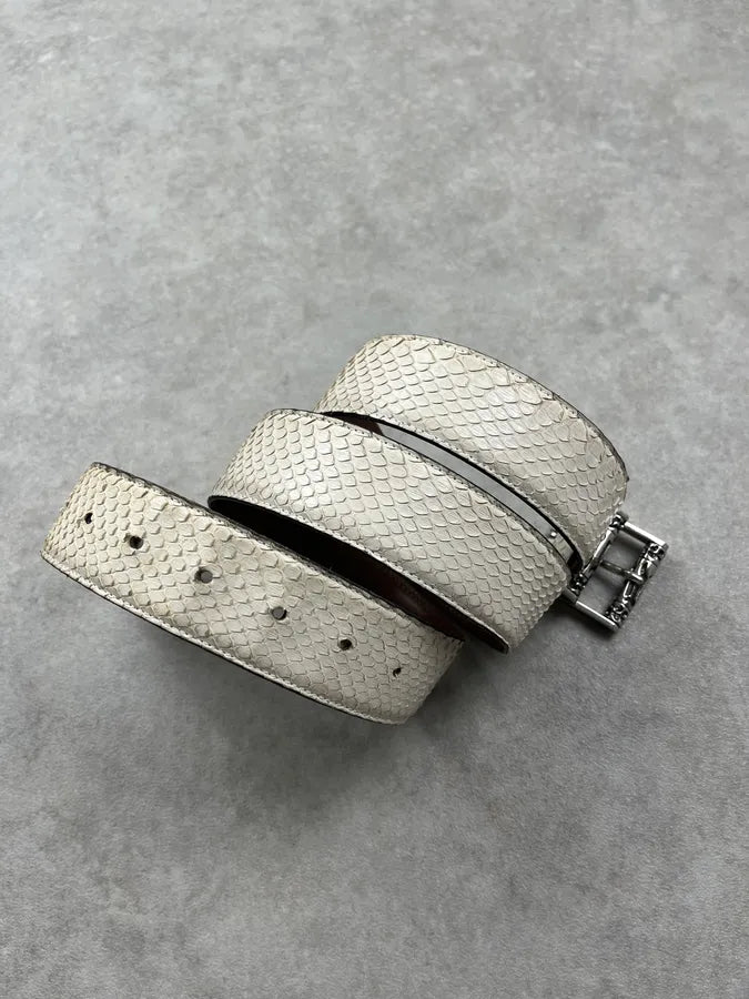 2000s Gianni Versace White Python Scales Leather Belt ZHxXDHA 2
