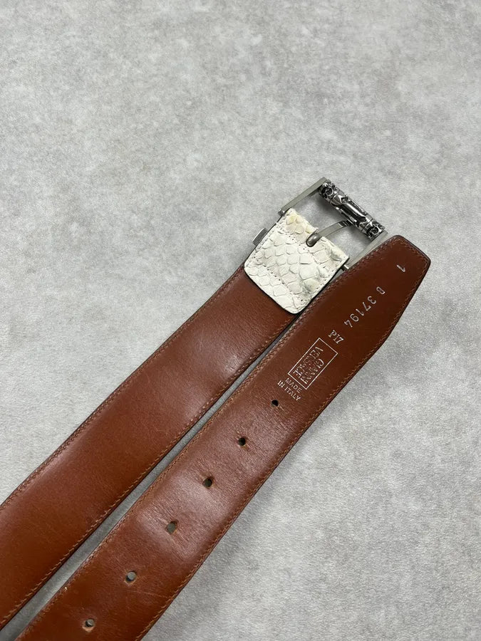 2000s Gianni Versace White Python Scales Leather Belt ZHxXDHA 5