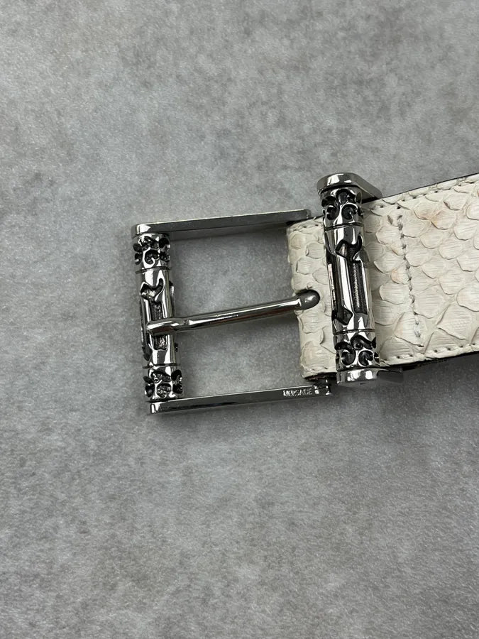 2000s Gianni Versace White Python Scales Leather Belt ZHxXDHA 3