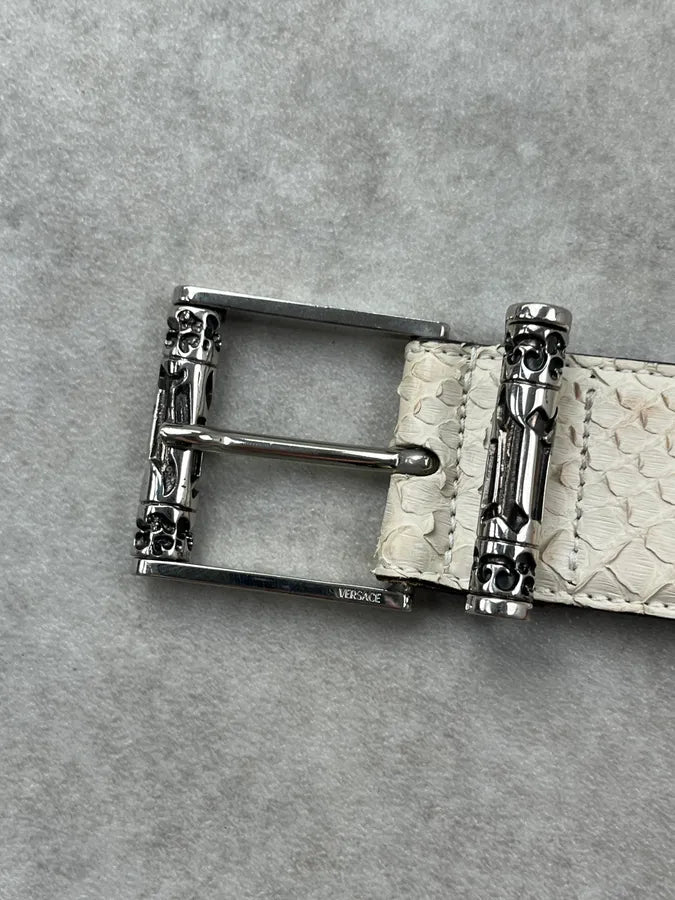 2000s Gianni Versace White Python Scales Leather Belt ZHxXDHA 6