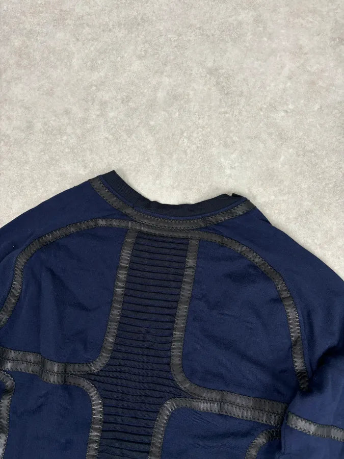 Gianni Versace Navy Cotton Contrast Stitch Abstract Sweater vjCGoRD 5