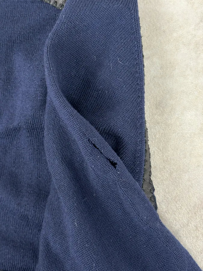 Gianni Versace Navy Cotton Contrast Stitch Abstract Sweater vjCGoRD 7