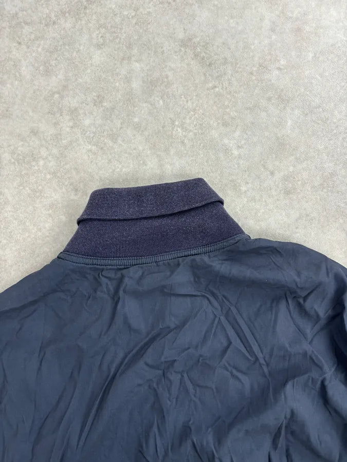 1980s Gianni Versace Versus Navy Minimalist Light Bomber Jacket dqgeFra 5