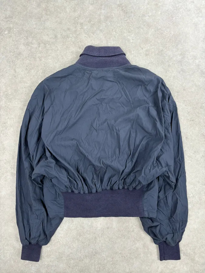 1980s Gianni Versace Versus Navy Minimalist Light Bomber Jacket dqgeFra 4