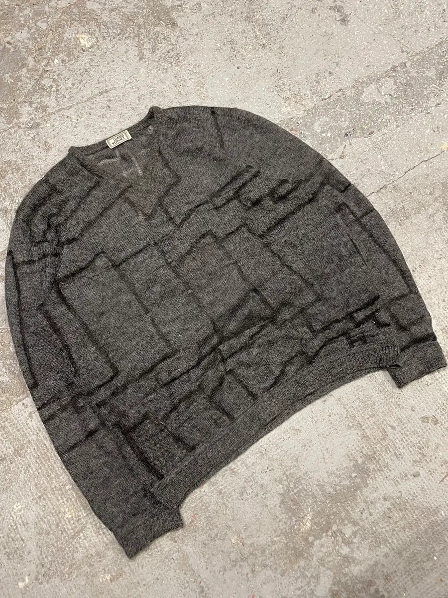 Gianni Versace Transparent Geometry Grey Sweater ZwLslVP 1