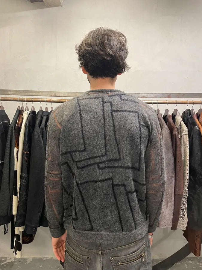 Gianni Versace Transparent Geometry Grey Sweater ZwLslVP 4