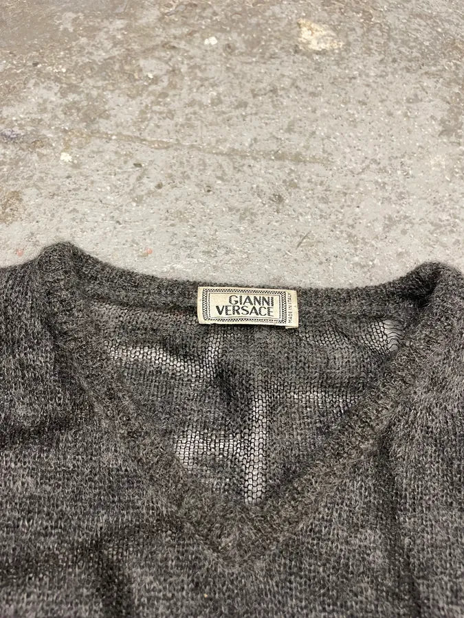 Gianni Versace Transparent Geometry Grey Sweater (M/L) 6