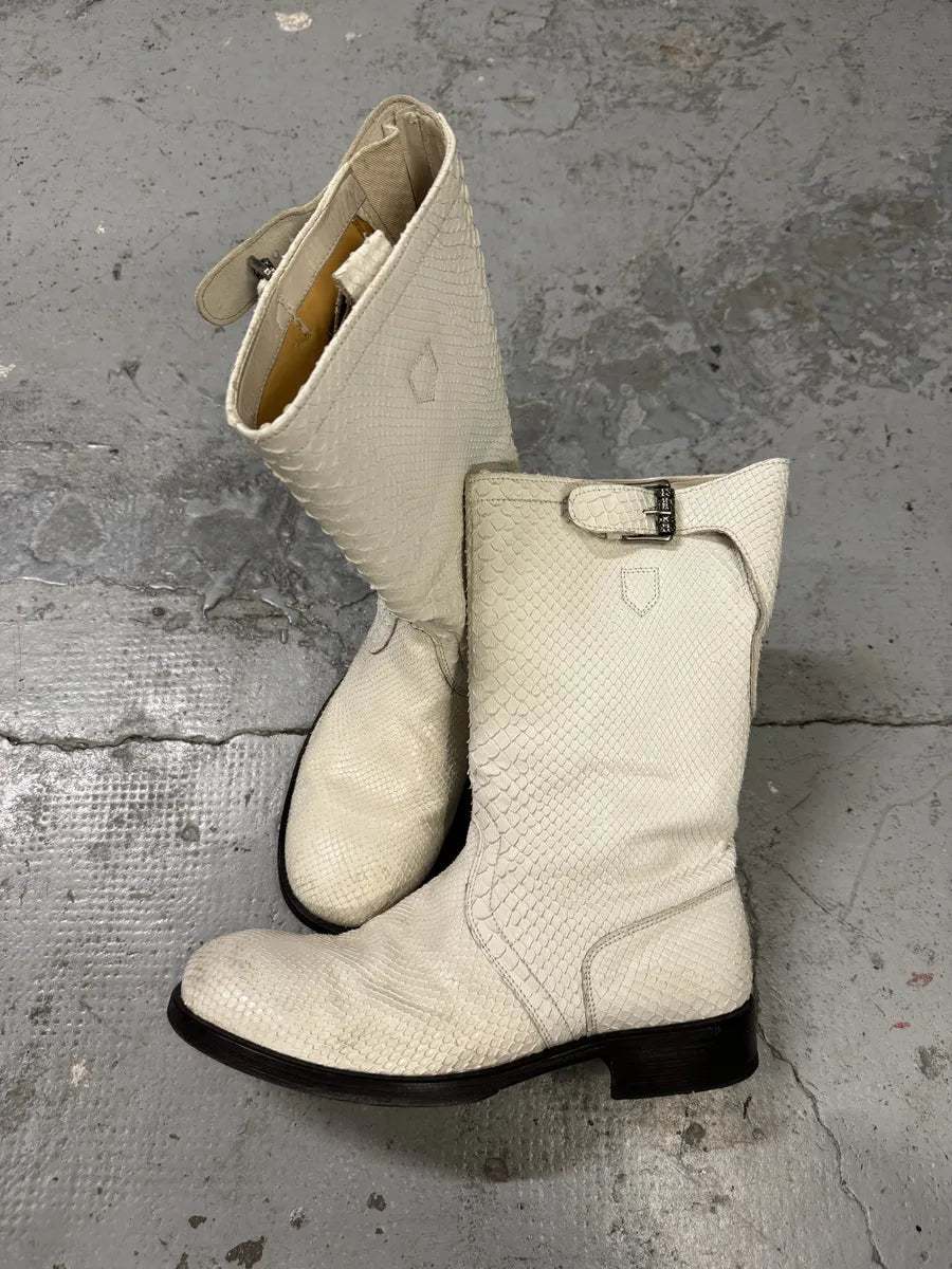 Gianni Versace White Python Embossed Leather Boots gvhAqub 1