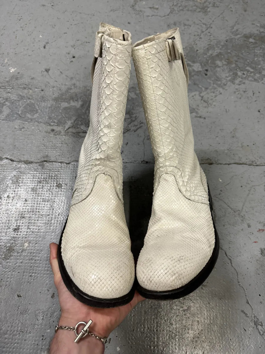 Gianni Versace White Python Embossed Leather Boots gvhAqub 2