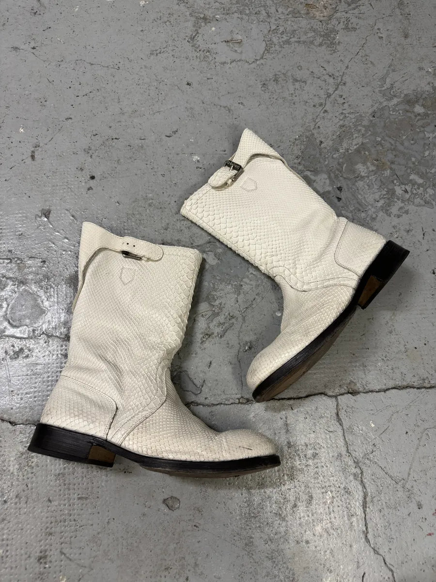 Gianni Versace White Python Embossed Leather Boots gvhAqub 3